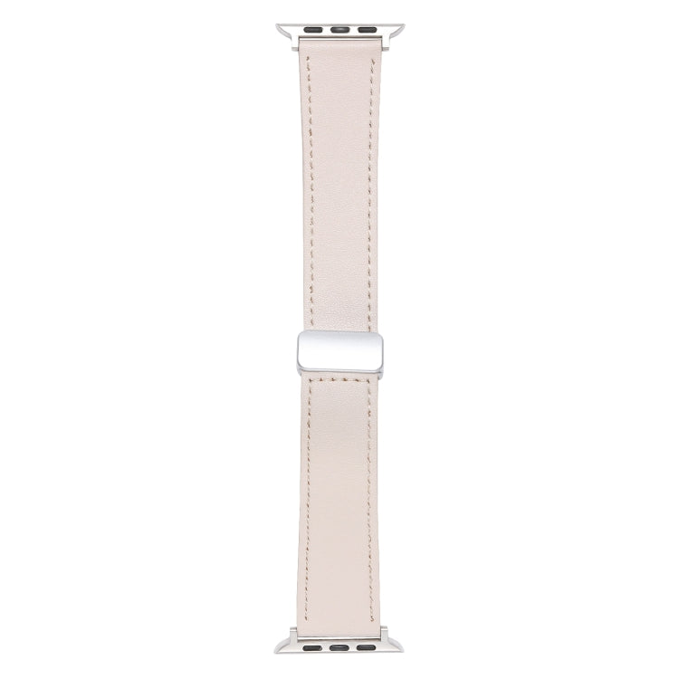 For Apple Watch 3 38mm Magnetic Buckle Skin Feel Leather Watch Band(Apricot) - Watch Bands by PMC TechLife | Online Shopping South Africa | PMC TechLife