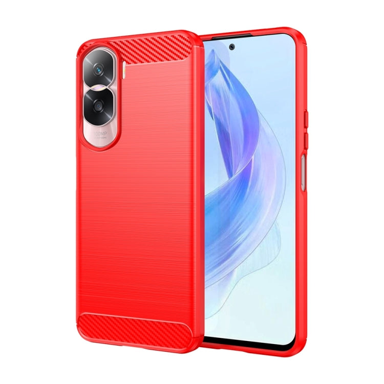 For Honor 90 Lite Brushed Texture Carbon Fiber TPU Phone Case(Red) - free shipping - PMC TechLife - Order now!