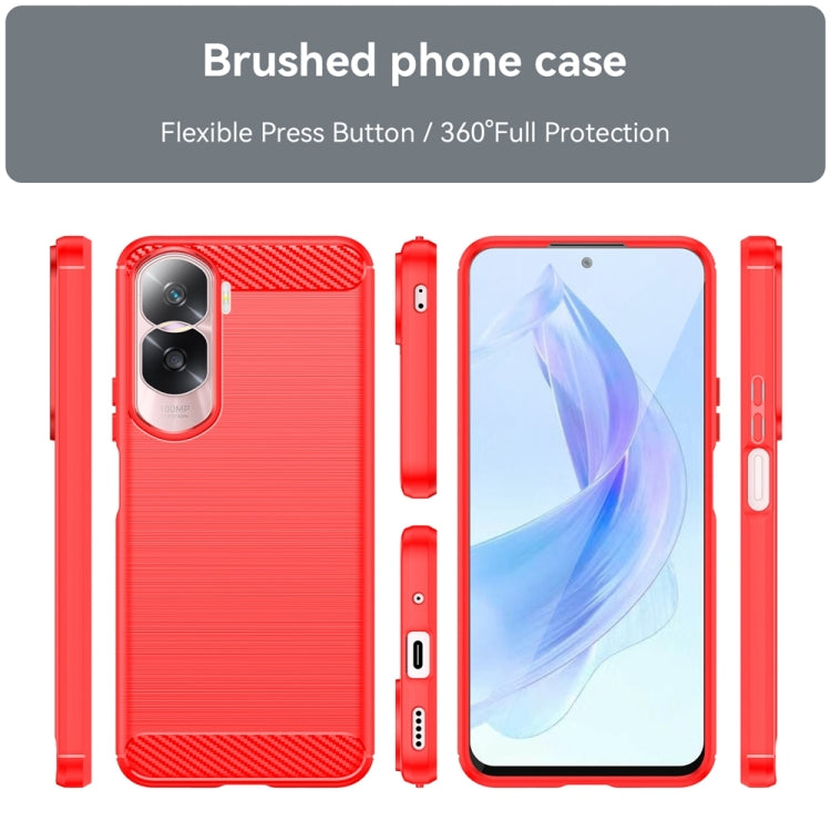 For Honor 90 Lite Brushed Texture Carbon Fiber TPU Phone Case(Red) - free shipping - PMC TechLife - Order now!