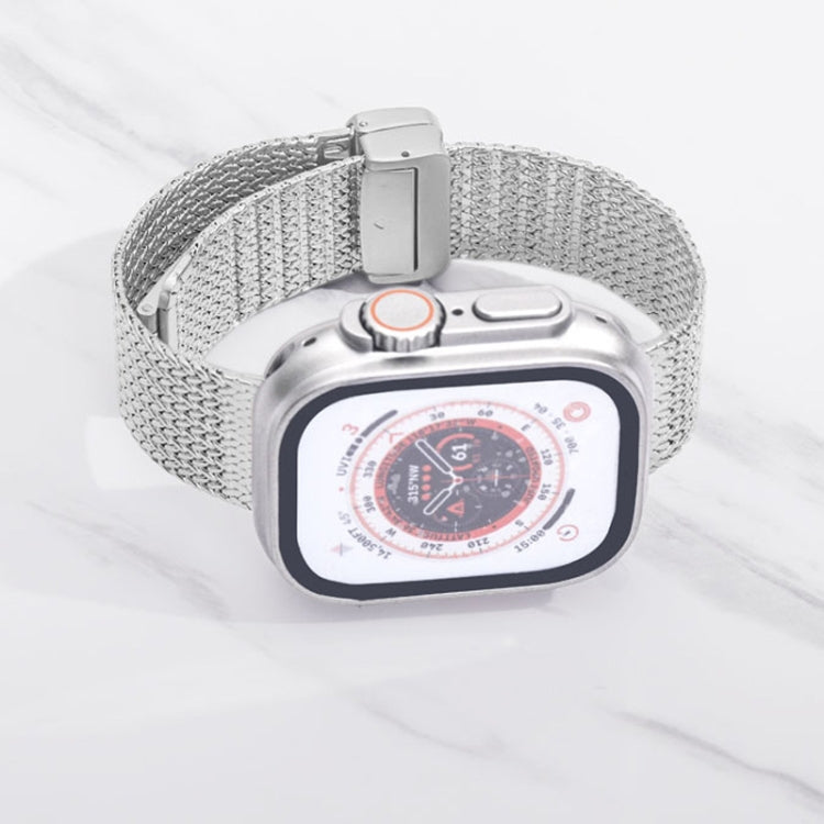 For Apple Watch 2 38mm Magnetic Buckle Herringbone Mesh Metal Watch Band(Pink) - Watch Bands by PMC TechLife | Online Shopping South Africa | PMC TechLife