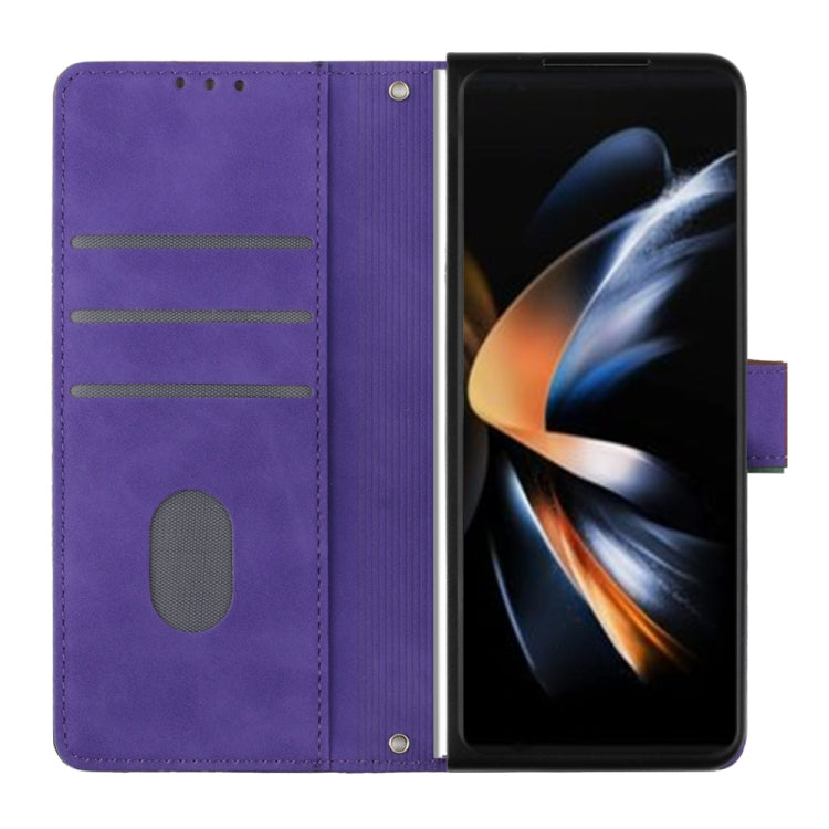 For Samsung Galaxy Z Fold5 5G Crossbody 3D Embossed Flip Leather Phone Case(Purple) - free shipping - PMC TechLife - Order now!