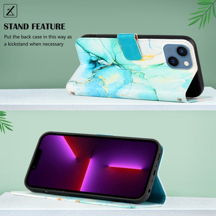 For iPhone 15 Plus PT003 Marble Pattern Flip Leather Phone Case(Green) - free shipping - PMC TechLife - Order now!