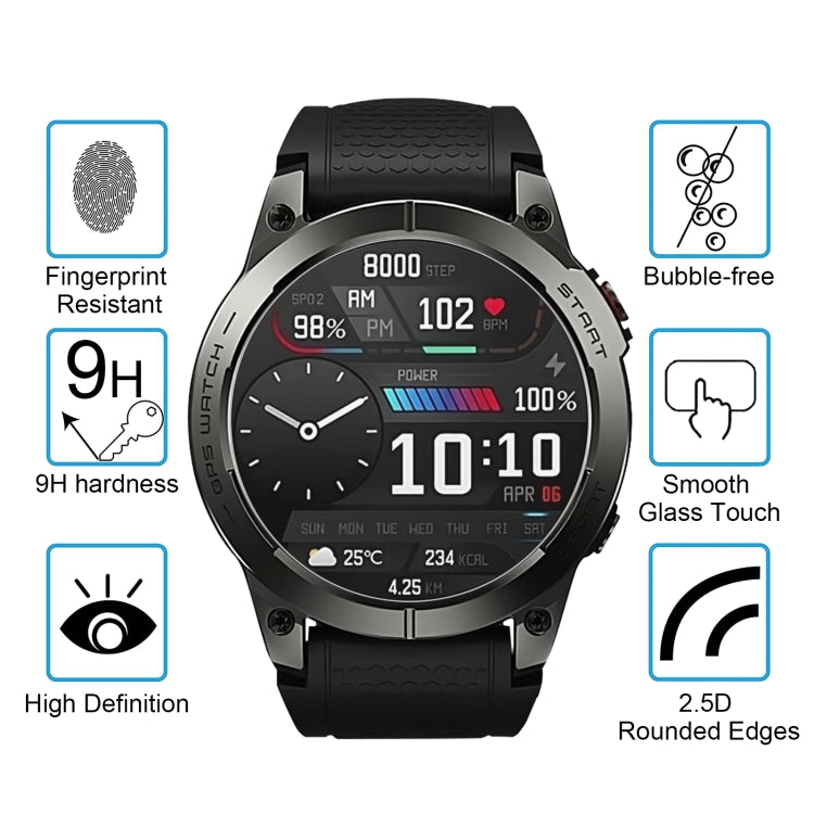 For Zeblaze Stratos 3 10pcs 0.26mm 2.5D 9H Tempered Glass Film Watch Screen Protector - Screen Protector by PMC TechLife | Online Shopping South Africa | PMC TechLife