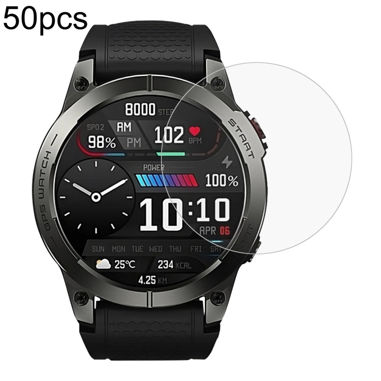 For Zeblaze Stratos 3 50pcs 0.26mm 2.5D 9H Tempered Glass Film Watch Screen Protector - Screen Protector by PMC TechLife | Online Shopping South Africa | PMC TechLife