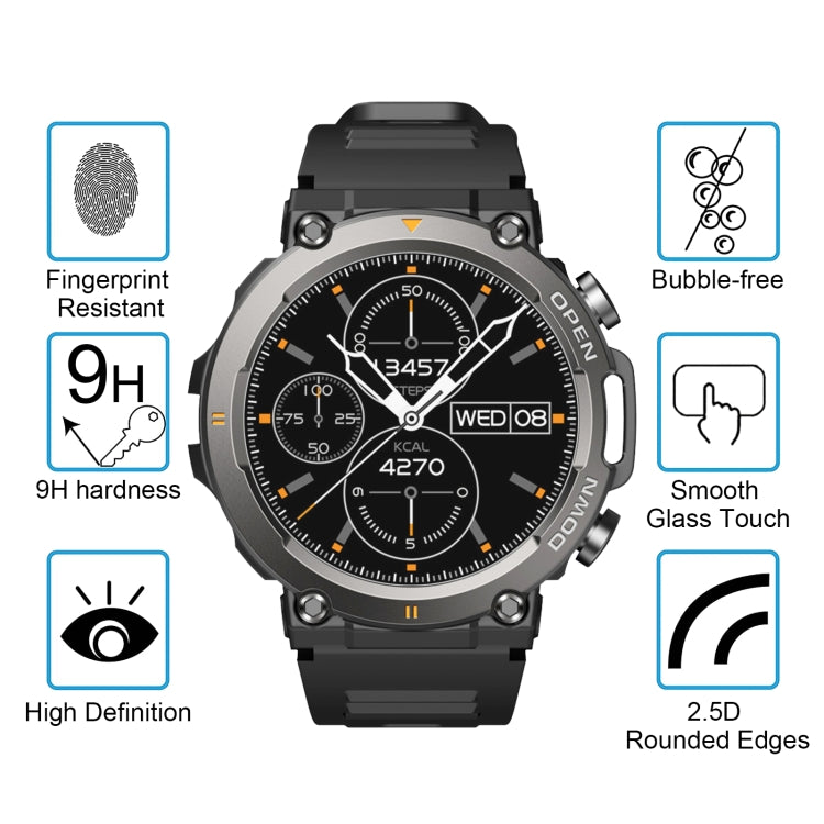 For Zeblaze Vibe 7 50pcs 0.26mm 2.5D 9H Tempered Glass Film Watch Screen Protector - Screen Protector by PMC TechLife | Online Shopping South Africa | PMC TechLife