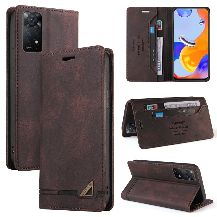 For Xiaomi Redmi Note 12 Pro 4G Global Skin Feel Anti-theft Brush Horizontal Flip Leather Case with Holder(Brown) - free shipping - PMC TechLife - Order now!