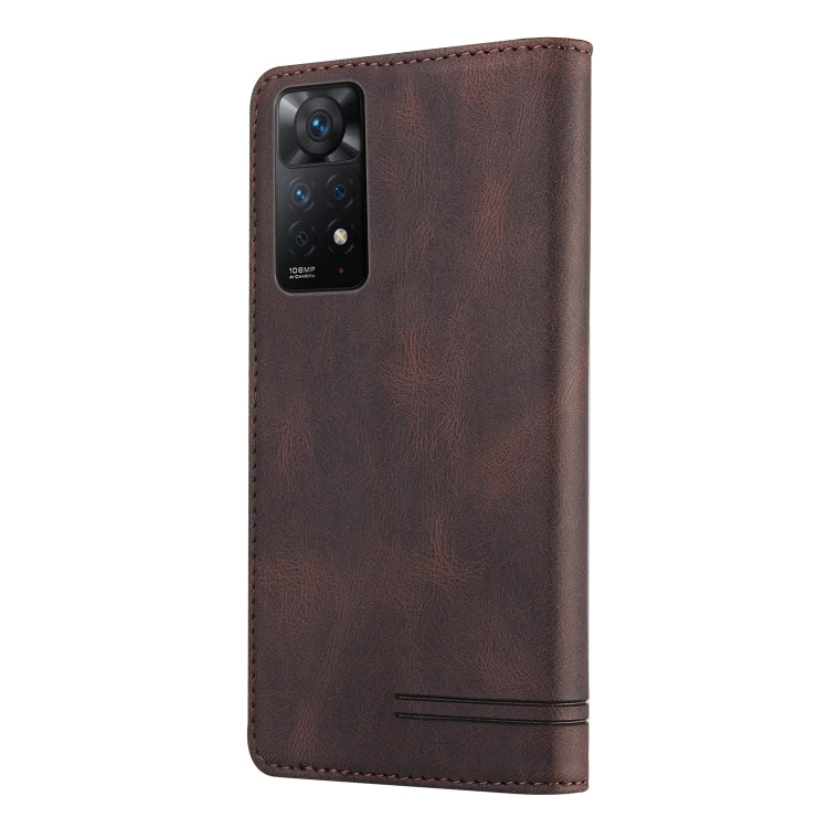 For Xiaomi Redmi Note 12 Pro 4G Global Skin Feel Anti-theft Brush Horizontal Flip Leather Case with Holder(Brown) - free shipping - PMC TechLife - Order now!