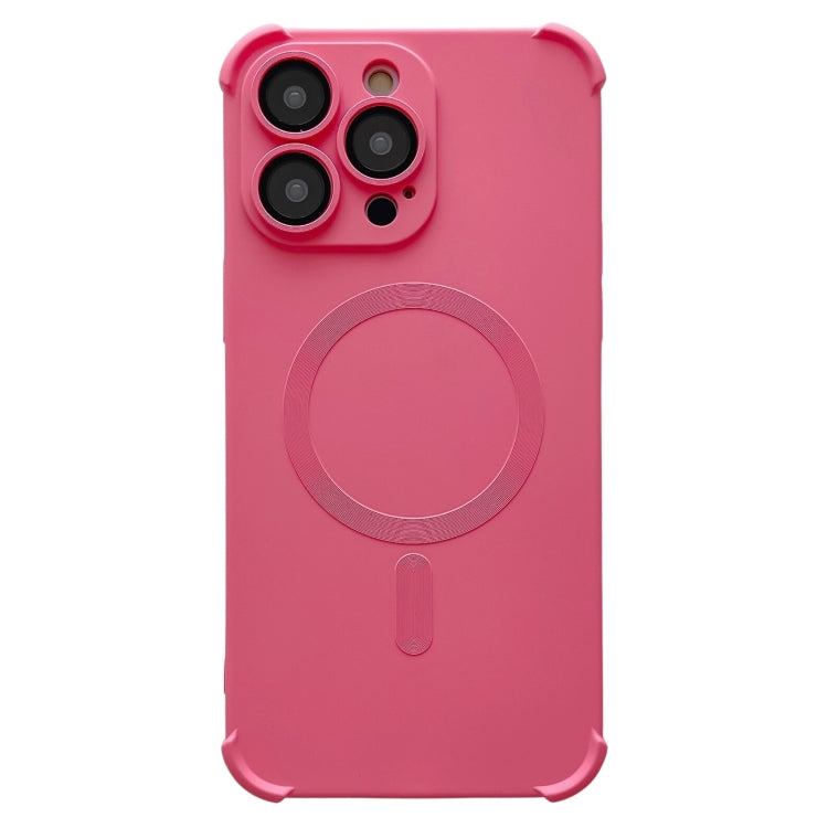 For iPhone 14 Pro Four Corner Shockproof Skin Feel MagSafe Magnetic Phone Case(Pink) - free shipping - PMC TechLife - Order now!