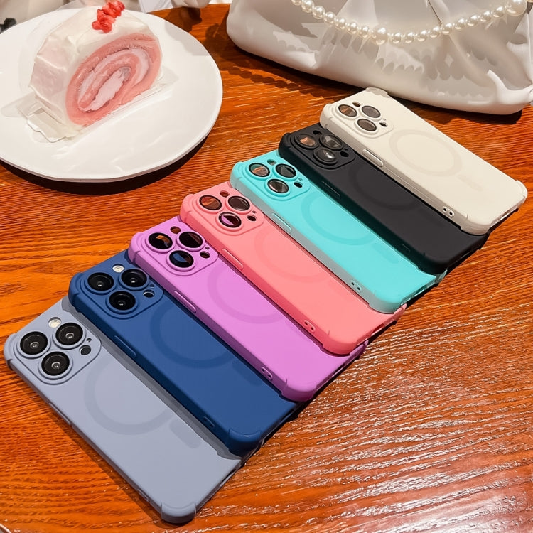 For iPhone 14 Pro Four Corner Shockproof Skin Feel MagSafe Magnetic Phone Case(Pink) - free shipping - PMC TechLife - Order now!
