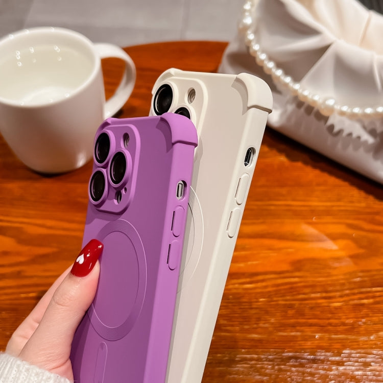 For iPhone 12 Pro Max Four Corner Shockproof Skin Feel MagSafe Magnetic Phone Case(White) - free shipping - PMC TechLife - Order now!
