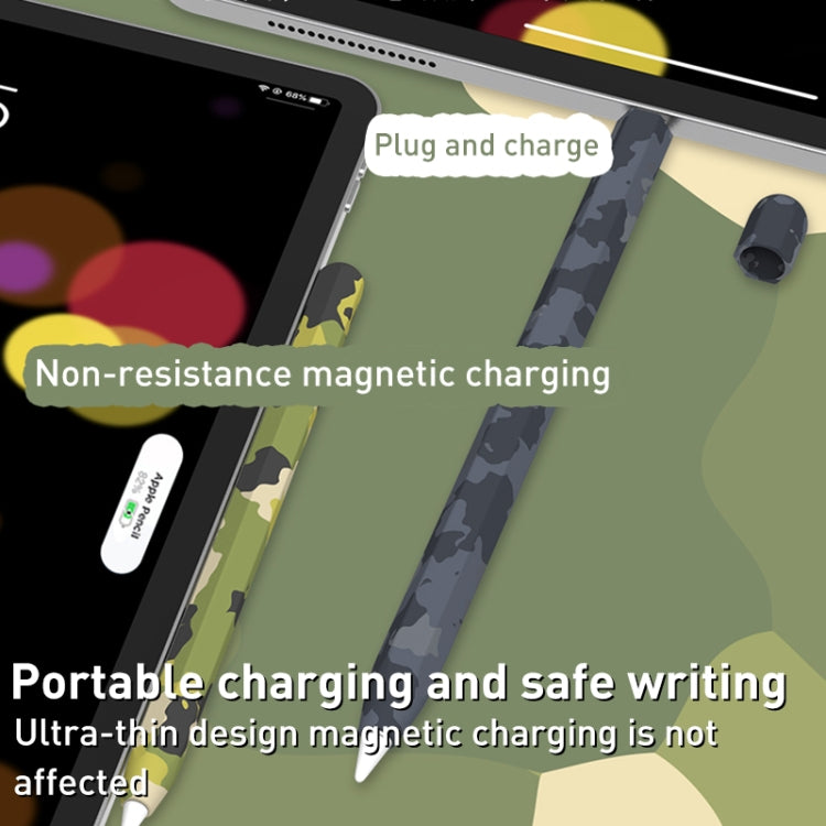 For Apple Pencil 2 LOVE MEI Camouflage Silicone Protective Pen Case(Green) - Pencil Accessories by LOVE MEI | Online Shopping South Africa | PMC TechLife