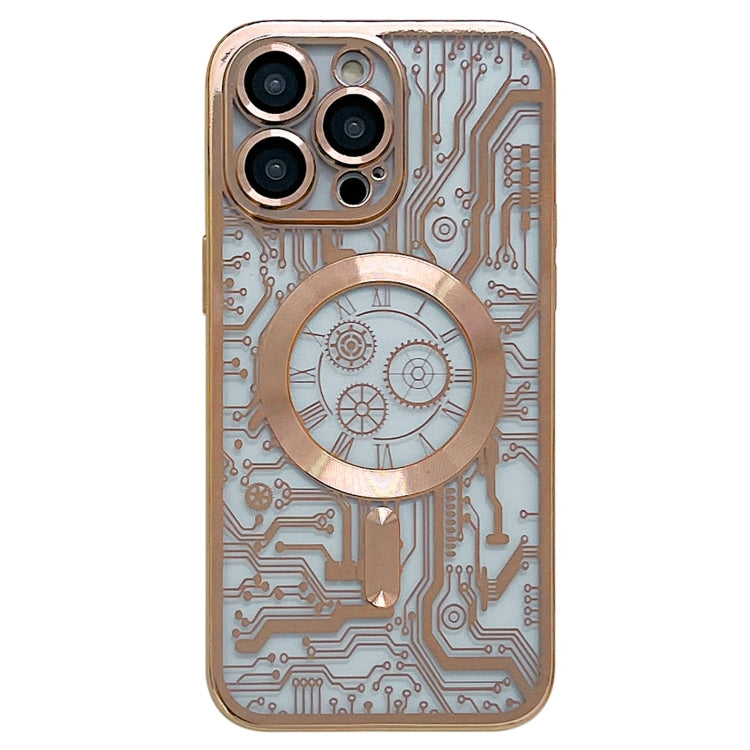 For iPhone 13 Pro Max Electroplated Circuit Board Pattern MagSafe Phone Case(Gold) - free shipping - PMC TechLife - Order now!