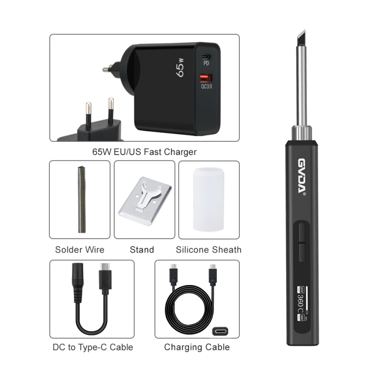 GVDA GD300 Intelligent Internal Heating Digital Display Constant Temperature Maintenance Electric Soldering Iron with 65W Charger - free shipping - PMC TechLife - Order now!