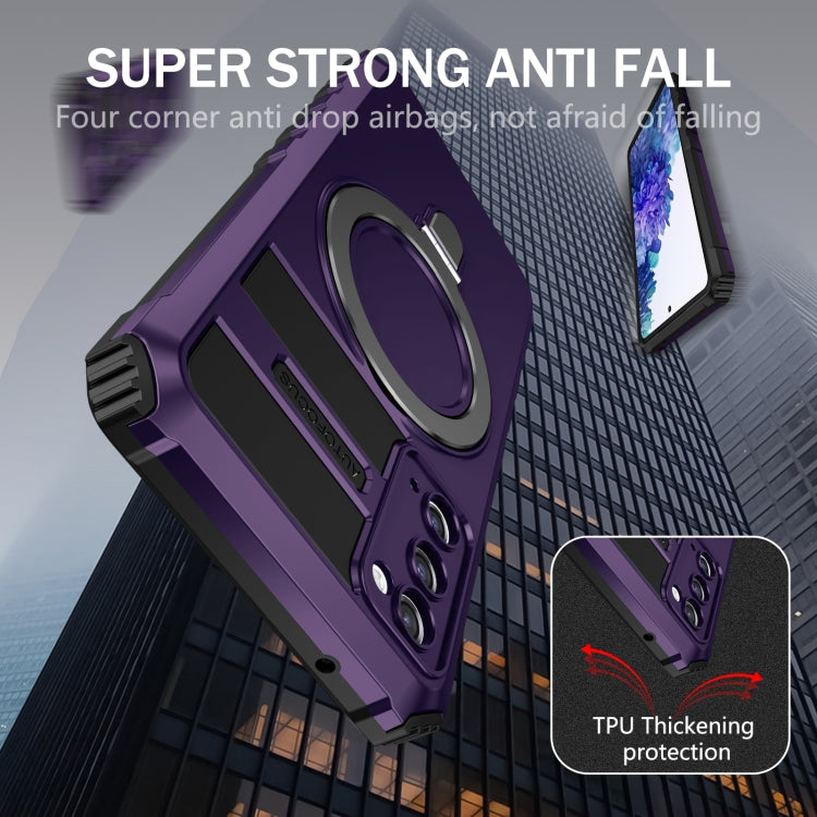 For Samsung Galaxy S20 FE MagSafe Magnetic Holder Phone Case(Purple) - Galaxy S20 FE Cases by PMC TechLife | Online Shopping South Africa | PMC TechLife
