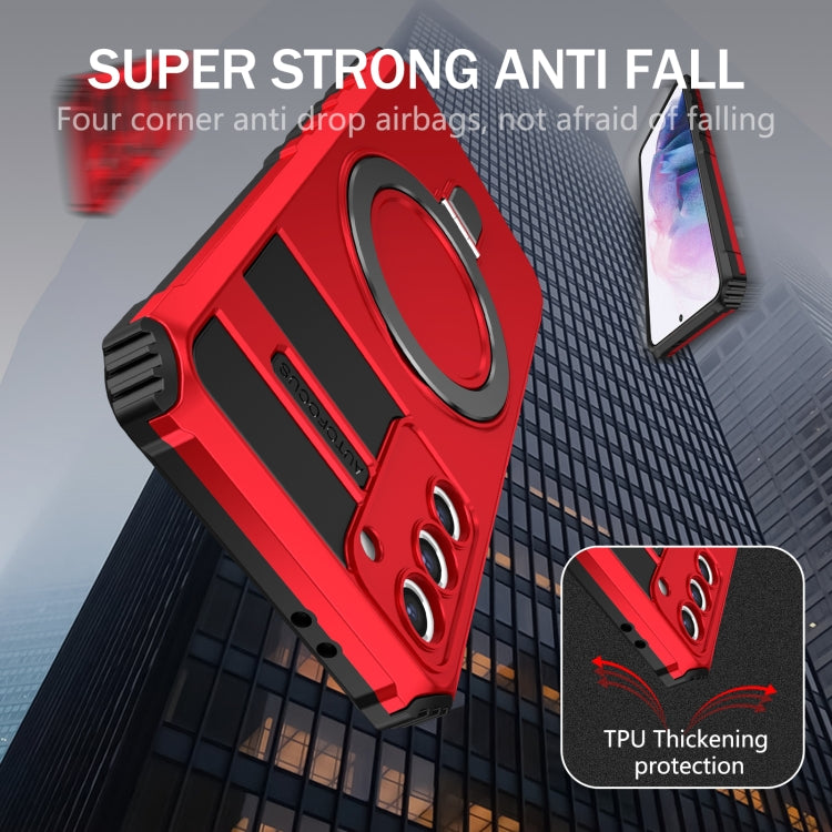 For Samsung Galaxy S21+ 5G MagSafe Magnetic Holder Phone Case(Red) - Galaxy S21+ 5G Cases by PMC TechLife | Online Shopping South Africa | PMC TechLife | Buy Now Pay Later Mobicred