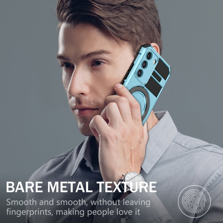 For Samsung Galaxy S22+ 5G MagSafe Magnetic Holder Phone Case(Light Blue) - Galaxy S22+ 5G Cases by PMC TechLife | Online Shopping South Africa | PMC TechLife | Buy Now Pay Later Mobicred