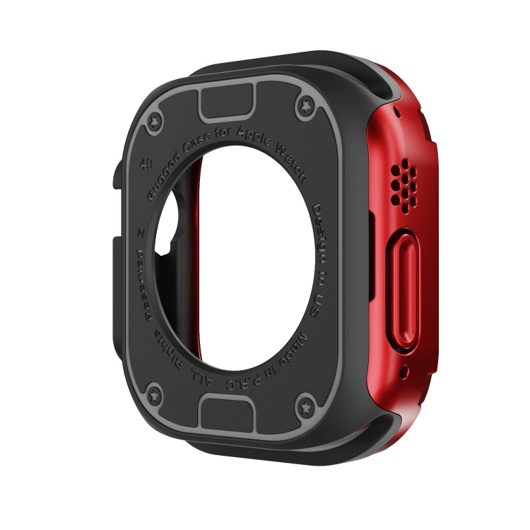 For Apple Watch Ultra 49mm 2-in-1 PC Hybrid TPU Armor Watch Case(Red) - Watch Cases by PMC TechLife | Online Shopping South Africa | PMC TechLife