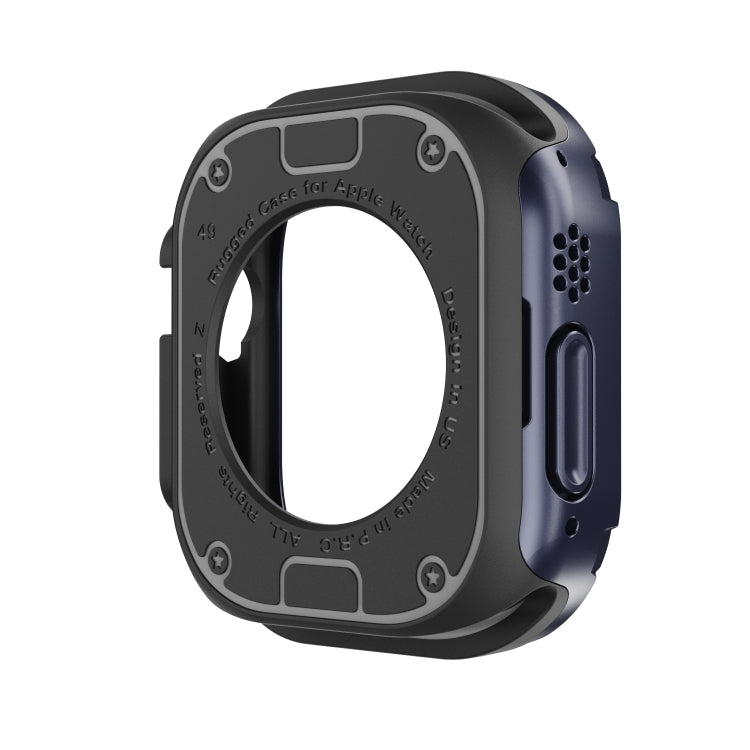 For Apple Watch Ultra 49mm 2-in-1 PC Hybrid TPU Armor Watch Case(Midnight Blue) - Watch Cases by PMC TechLife | Online Shopping South Africa | PMC TechLife