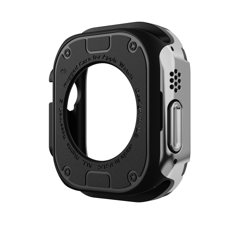 For Apple Watch Ultra 49mm 2-in-1 PC Hybrid TPU Armor Watch Case(Silver Gray) - Watch Cases by PMC TechLife | Online Shopping South Africa | PMC TechLife