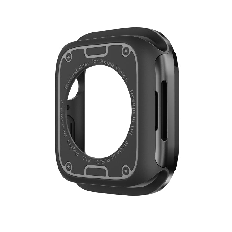 For Apple Watch Series 6 / 5 / 4 / SE 44mm 2-in-1 PC Hybrid TPU Armor Watch Case(Black) - Watch Cases by PMC TechLife | Online Shopping South Africa | PMC TechLife