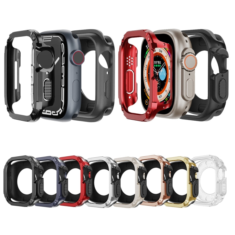 For Apple Watch Ultra 49mm 2-in-1 PC Hybrid TPU Armor Watch Case(Red) - Watch Cases by PMC TechLife | Online Shopping South Africa | PMC TechLife