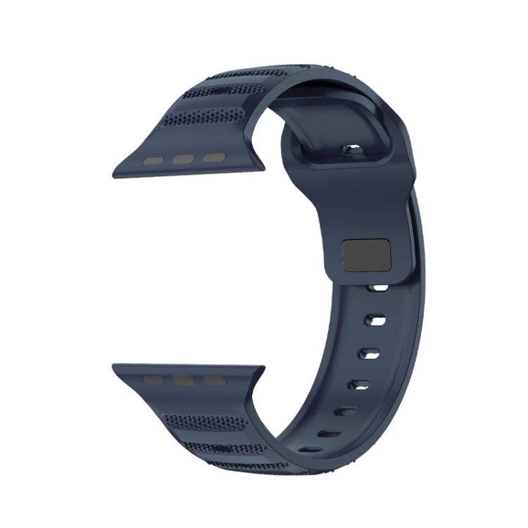 For Apple Watch SE 2022 44mm Dot Texture Fluororubber Watch Band(Midnight Blue) - Watch Bands by PMC TechLife | Online Shopping South Africa | PMC TechLife