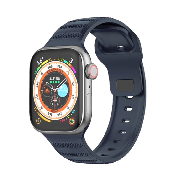 For Apple Watch 7 41mm Dot Texture Fluororubber Watch Band(Midnight Blue) - Watch Bands by PMC TechLife | Online Shopping South Africa | PMC TechLife