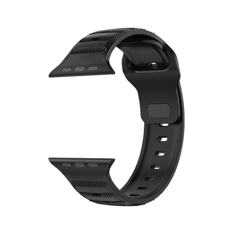 For Apple Watch 7 45mm Dot Texture Fluororubber Watch Band(Black) - Watch Bands by PMC TechLife | Online Shopping South Africa | PMC TechLife