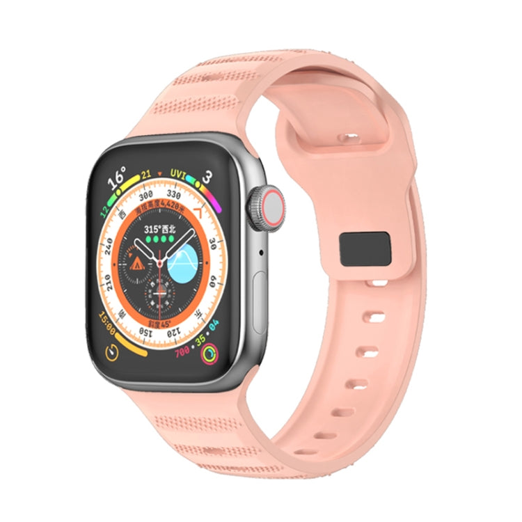 For Apple Watch 7 45mm Dot Texture Fluororubber Watch Band(Nebula Pink) - Watch Bands by PMC TechLife | Online Shopping South Africa | PMC TechLife