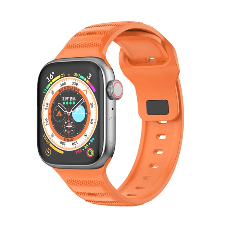 For Apple Watch SE 44mm Dot Texture Fluororubber Watch Band(Orange) - Watch Bands by PMC TechLife | Online Shopping South Africa | PMC TechLife