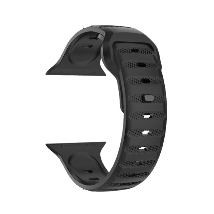 For Apple Watch SE 44mm Dot Texture Fluororubber Watch Band(Black) - Watch Bands by PMC TechLife | Online Shopping South Africa | PMC TechLife