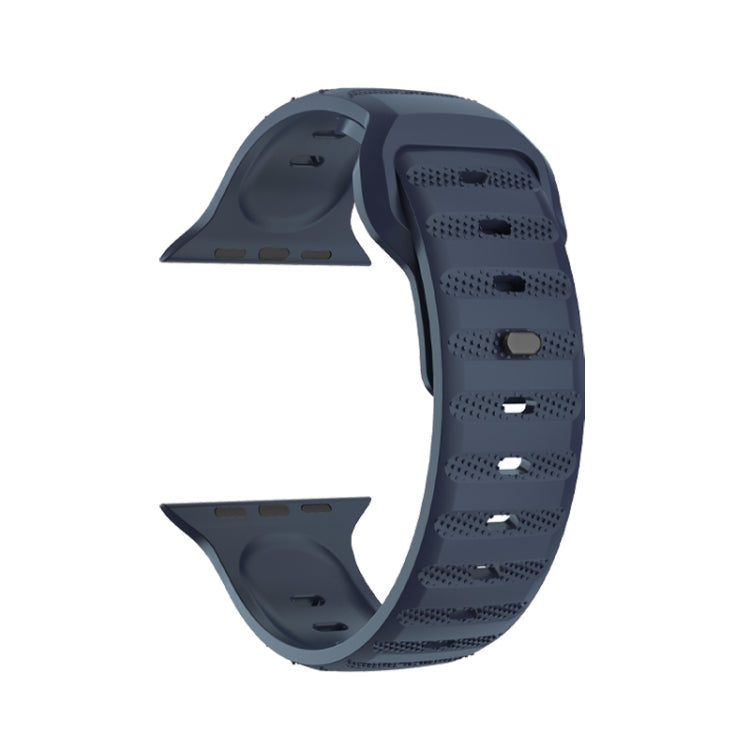 For Apple Watch 3 42mm Dot Texture Fluororubber Watch Band(Midnight Blue) - Watch Bands by PMC TechLife | Online Shopping South Africa | PMC TechLife