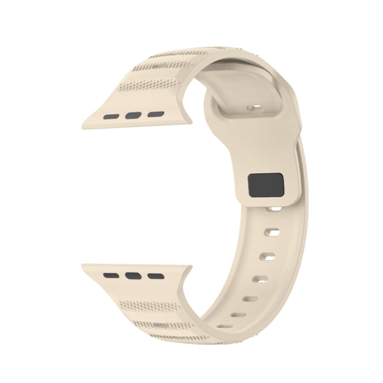 For Apple Watch 2 42mm Dot Texture Fluororubber Watch Band(Starlight) - Watch Bands by PMC TechLife | Online Shopping South Africa | PMC TechLife