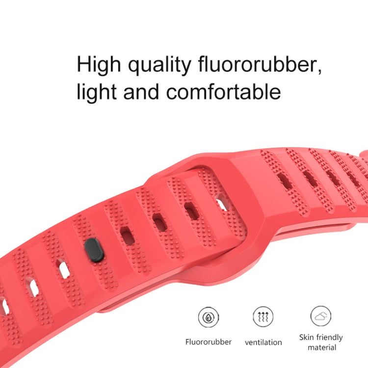 For Apple Watch SE 44mm Dot Texture Fluororubber Watch Band(Orange) - Watch Bands by PMC TechLife | Online Shopping South Africa | PMC TechLife
