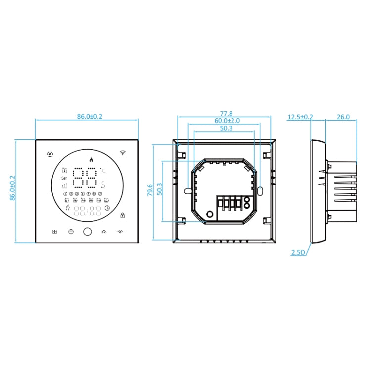 BHT-008GAL 95-240V AC 5A Smart Home Water Heating LED Thermostat Without WiFi(White) - Thermostat & Thermometer by PMC TechLife | Online Shopping South Africa | PMC TechLife