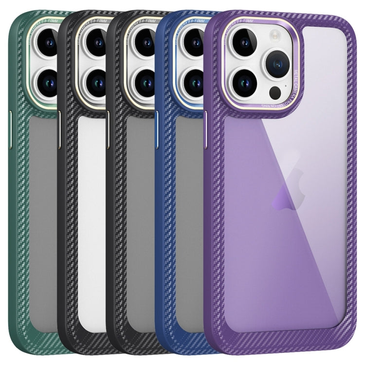 For iPhone 14 Pro Max Carbon Fiber Transparent Back Panel Phone Case(Green) - free shipping - PMC TechLife - Order now!