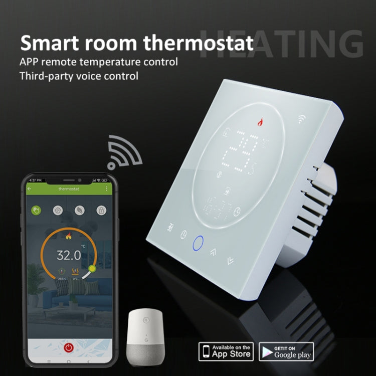 BHT-008GCLW 95-240V AC 5A Smart Home Boiler Heating LED Thermostat With WiFi(White) - free shipping - PMC TechLife - Order now!