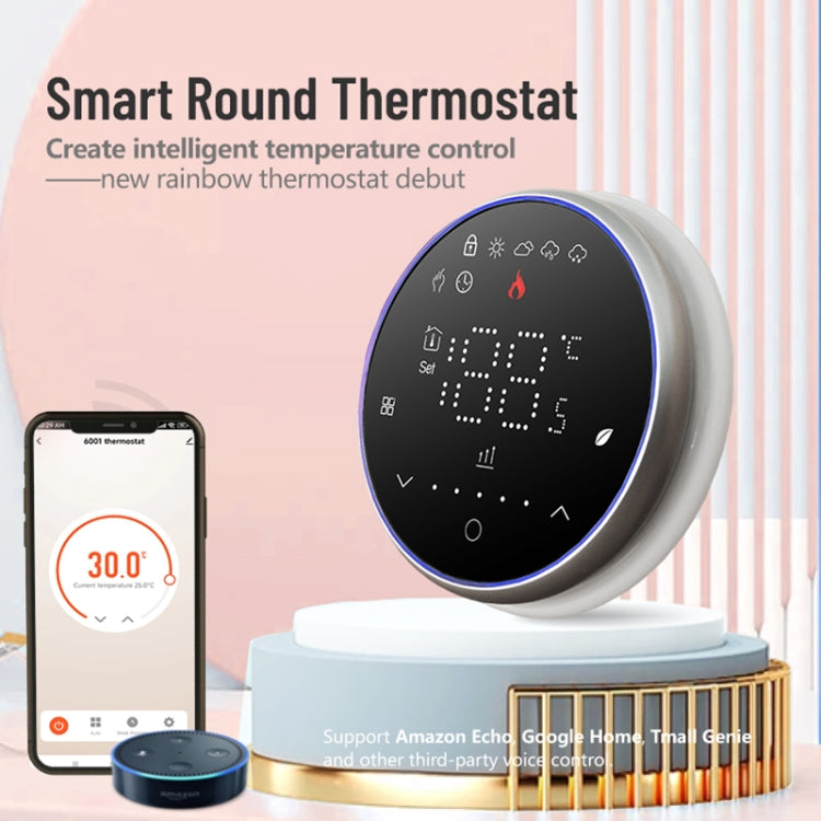 BHT-6001GBL 95-240V AC 16A Smart Round Thermostat Electric Heating LED Thermostat Without WiFi(Black) - Thermostat & Thermometer by PMC TechLife | Online Shopping South Africa | PMC TechLife