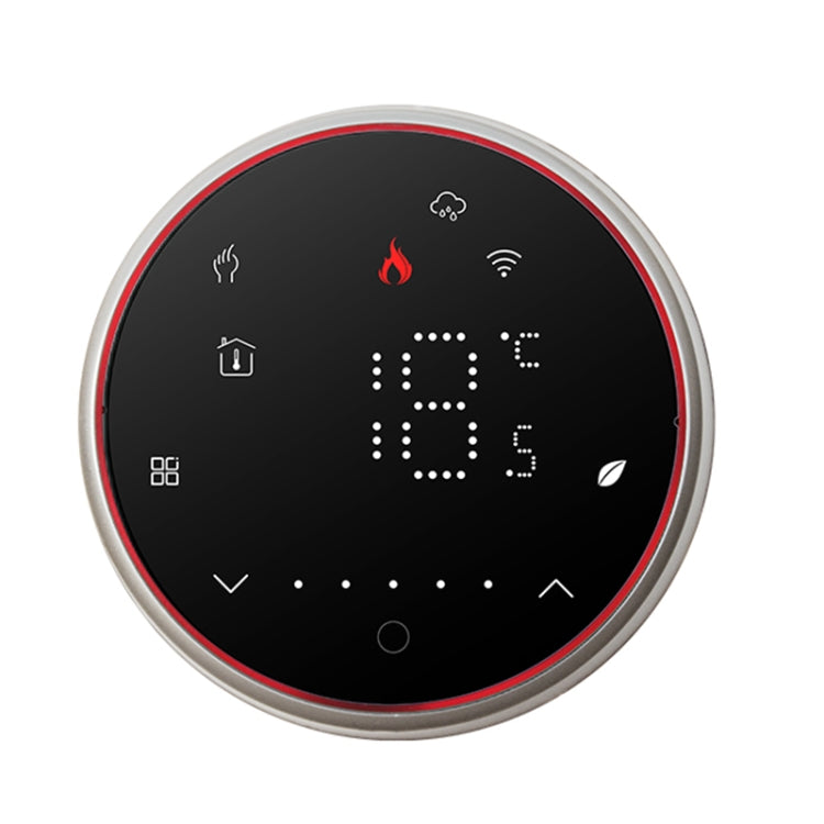BHT-6001GCLW 95-240V AC 5A Smart Round Thermostat Boiler Heating LED Thermostat With WiFi(Black) - Thermostat & Thermometer by PMC TechLife | Online Shopping South Africa | PMC TechLife