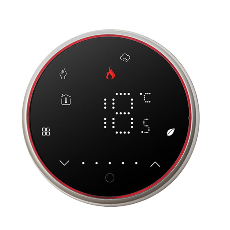 BHT-6001GCL 95-240V AC 5A Smart Round Thermostat Boiler Heating LED Thermostat Without WiFi(Black) - Thermostat & Thermometer by PMC TechLife | Online Shopping South Africa | PMC TechLife