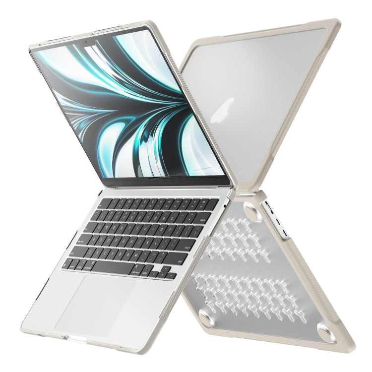 For MacBook Air 13.6 inch A2681 2022 Translucent Laptop Protective Case(Khaki) - MacBook Air Cases by PMC TechLife | Online Shopping South Africa | PMC TechLife