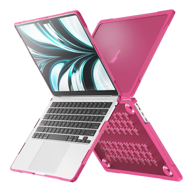 For MacBook Air 13.6 inch A2681 2022 Translucent Laptop Protective Case(Rose Red) - MacBook Air Cases by PMC TechLife | Online Shopping South Africa | PMC TechLife