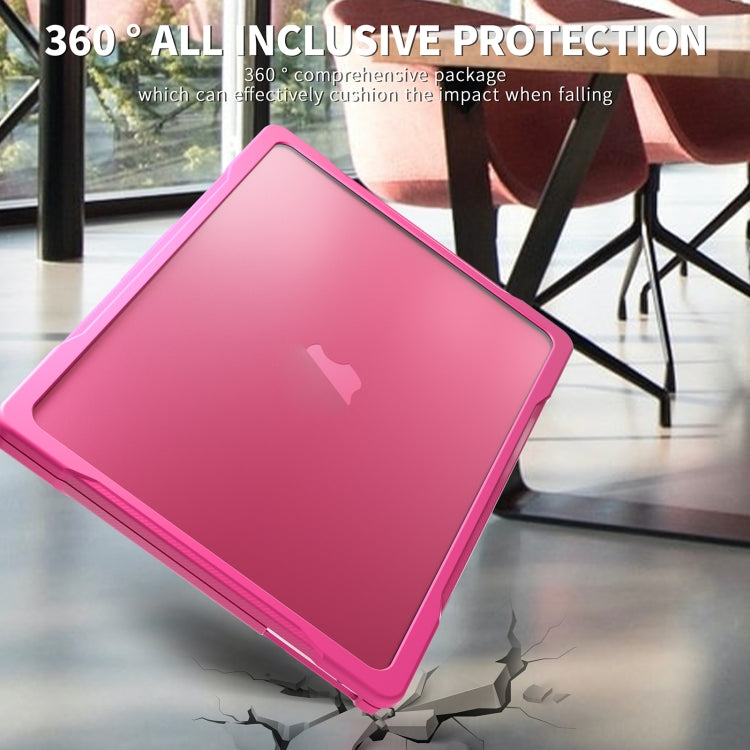 For MacBook Air 13.6 inch A2681 2022 Translucent Laptop Protective Case(Rose Red) - MacBook Air Cases by PMC TechLife | Online Shopping South Africa | PMC TechLife