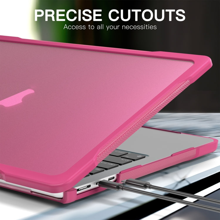 For MacBook Air 13.6 inch A2681 2022 Translucent Laptop Protective Case(Rose Red) - MacBook Air Cases by PMC TechLife | Online Shopping South Africa | PMC TechLife
