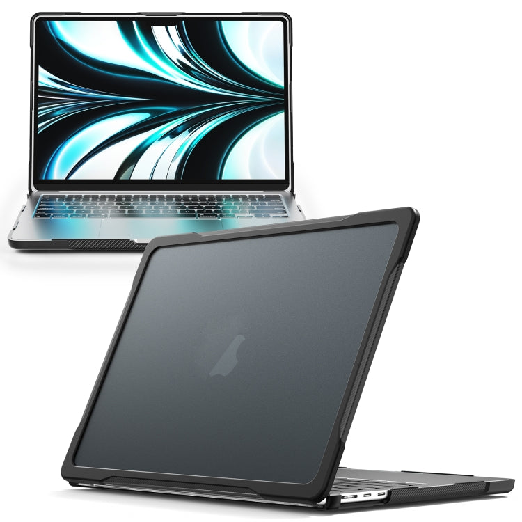 For MacBook Air 13.6 inch A2681 2022 Translucent Laptop Protective Case(Transparent Black) - MacBook Air Cases by PMC TechLife | Online Shopping South Africa | PMC TechLife