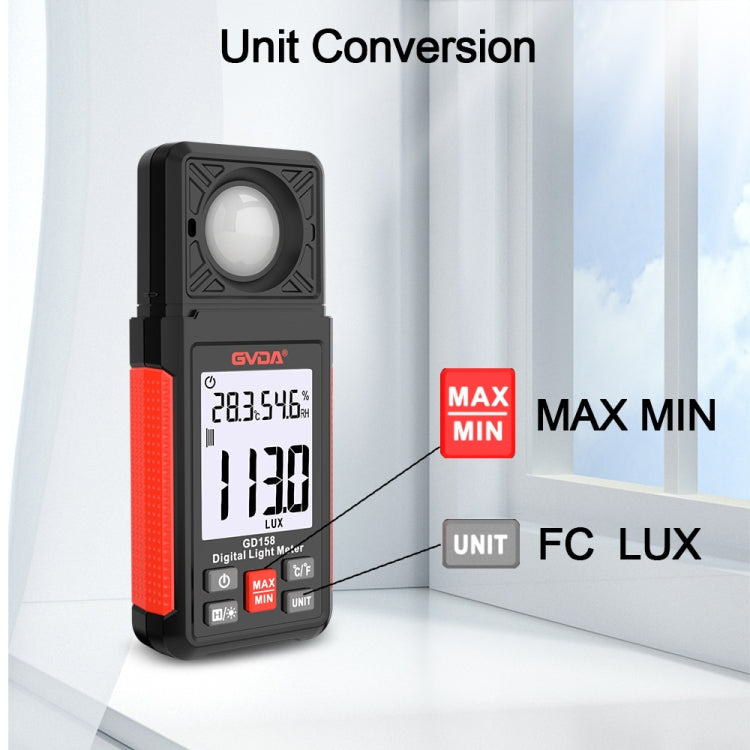 GVDA GD158 200000Lux Digital Light Meter Tester Brightness Photometer - free shipping - PMC TechLife - Order now!