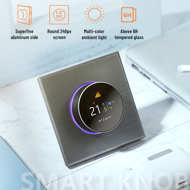 BHT-7000-GCLZB 240V AC 3A Smart Knob Thermostat Dry Junction Controller with Zigbee(Gold) - Thermostat & Thermometer by PMC TechLife | Online Shopping South Africa | PMC TechLife