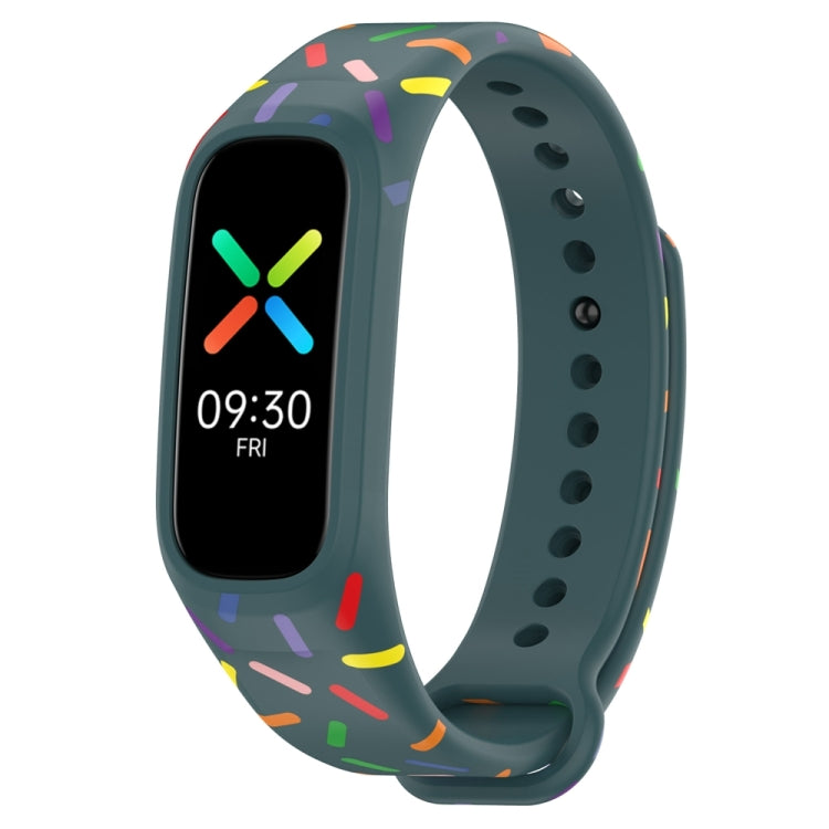 For OPPO Band Sports Rainbow Dots Silicone Watch Band(Dark Green) -  by PMC TechLife | Online Shopping South Africa | PMC TechLife