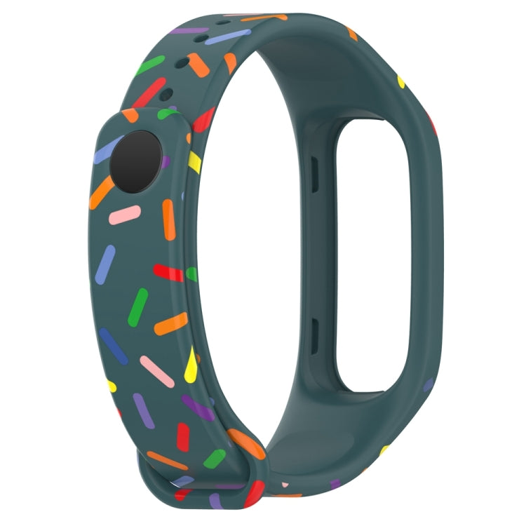 For OPPO Band Sports Rainbow Dots Silicone Watch Band(Dark Green) -  by PMC TechLife | Online Shopping South Africa | PMC TechLife