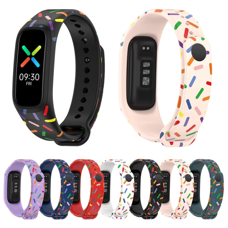 For OPPO Band Sports Rainbow Dots Silicone Watch Band(Light Pink) -  by PMC TechLife | Online Shopping South Africa | PMC TechLife